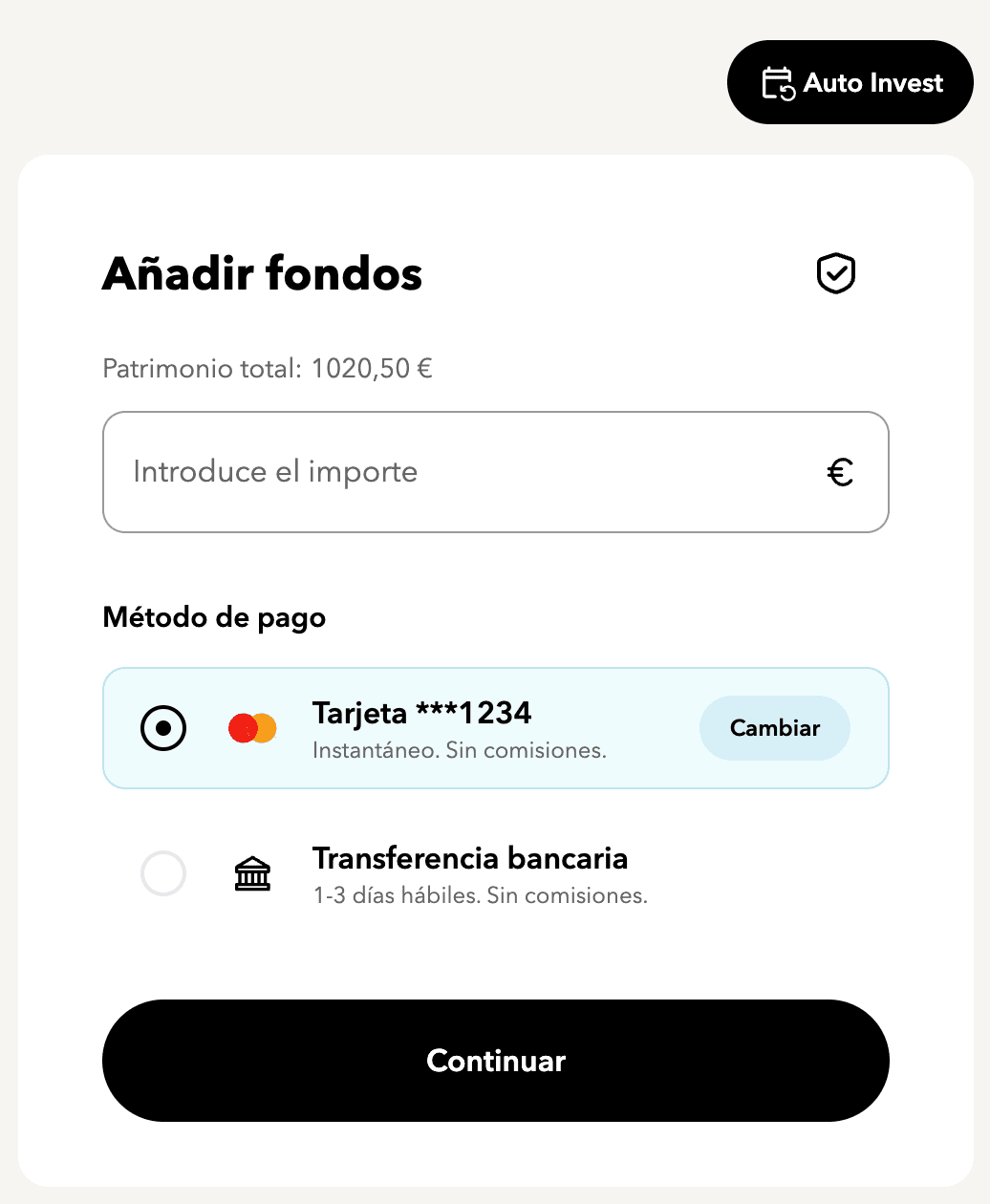 Add funds es